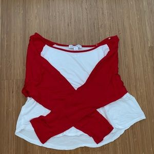 Supersoft white and red baseball tee